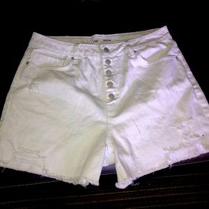 White denim shorts